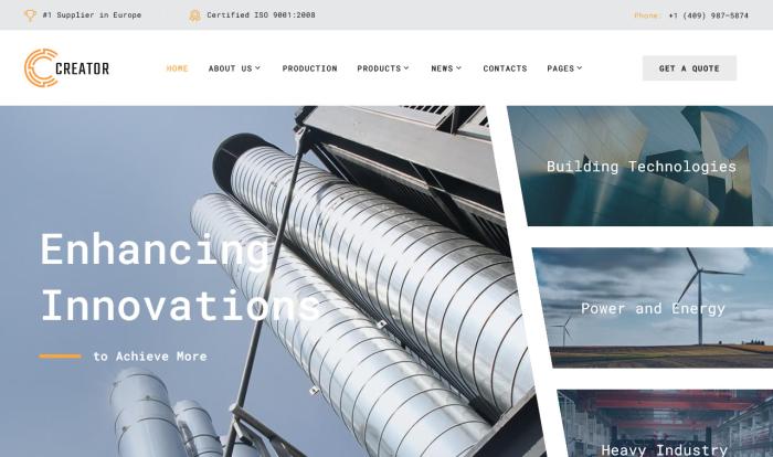 电力能源与重工业项目Bootstrap5网站